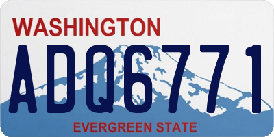 WA license plate ADQ6771