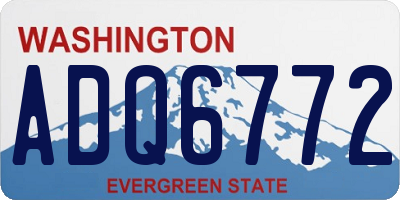 WA license plate ADQ6772