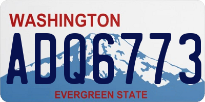 WA license plate ADQ6773
