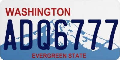 WA license plate ADQ6777