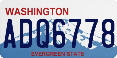 WA license plate ADQ6778