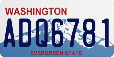 WA license plate ADQ6781