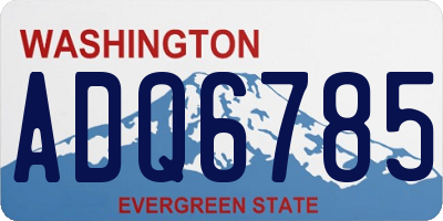 WA license plate ADQ6785