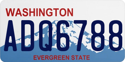 WA license plate ADQ6788