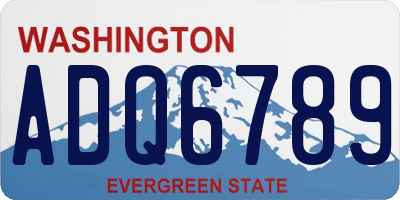 WA license plate ADQ6789