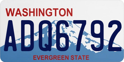 WA license plate ADQ6792