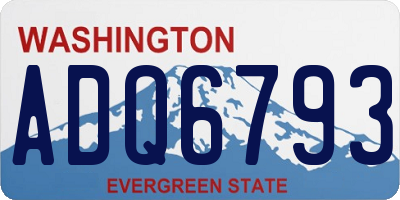 WA license plate ADQ6793