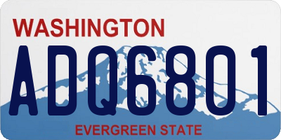 WA license plate ADQ6801