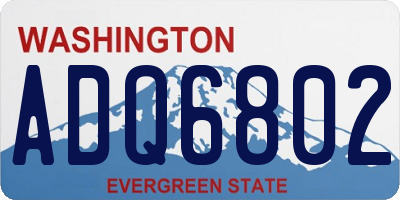WA license plate ADQ6802
