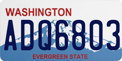 WA license plate ADQ6803