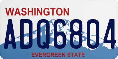 WA license plate ADQ6804
