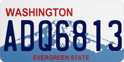 WA license plate ADQ6813