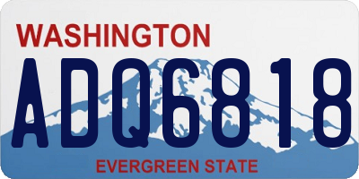 WA license plate ADQ6818