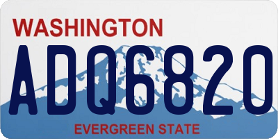 WA license plate ADQ6820