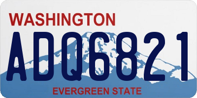 WA license plate ADQ6821
