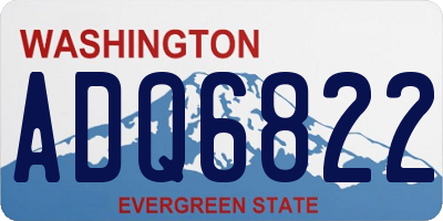 WA license plate ADQ6822