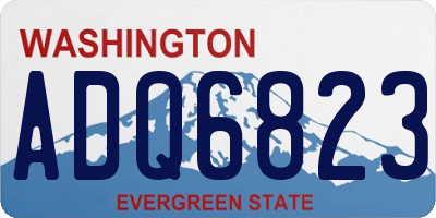 WA license plate ADQ6823
