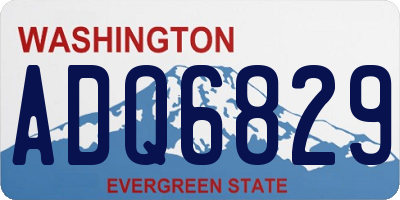 WA license plate ADQ6829
