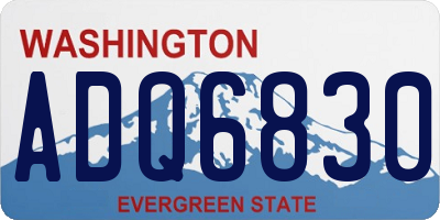 WA license plate ADQ6830