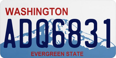 WA license plate ADQ6831