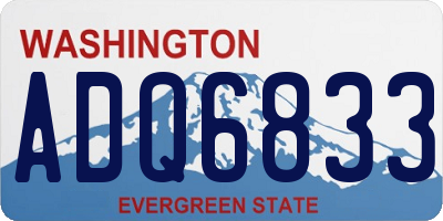 WA license plate ADQ6833