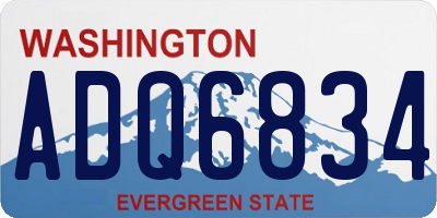 WA license plate ADQ6834