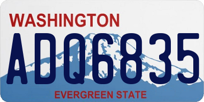 WA license plate ADQ6835