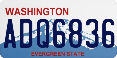 WA license plate ADQ6836