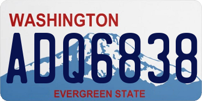 WA license plate ADQ6838
