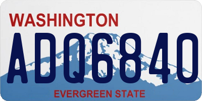 WA license plate ADQ6840