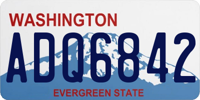 WA license plate ADQ6842