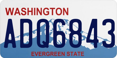 WA license plate ADQ6843