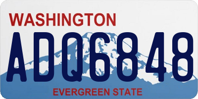 WA license plate ADQ6848