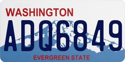 WA license plate ADQ6849