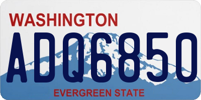WA license plate ADQ6850