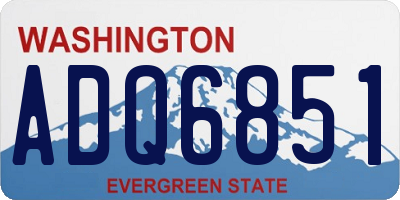 WA license plate ADQ6851
