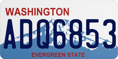 WA license plate ADQ6853