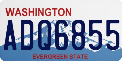 WA license plate ADQ6855