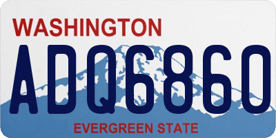WA license plate ADQ6860