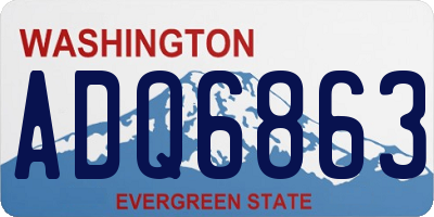 WA license plate ADQ6863
