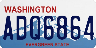 WA license plate ADQ6864