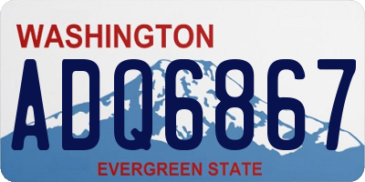 WA license plate ADQ6867