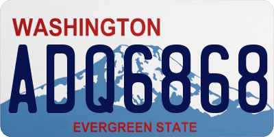 WA license plate ADQ6868