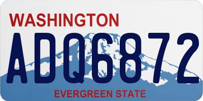 WA license plate ADQ6872