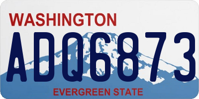 WA license plate ADQ6873