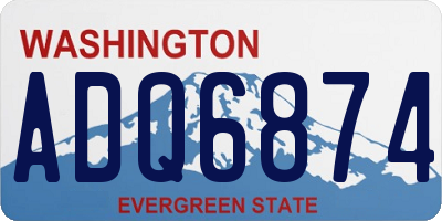 WA license plate ADQ6874