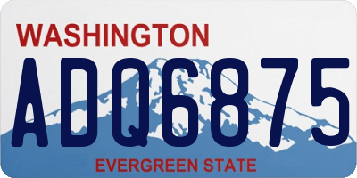 WA license plate ADQ6875