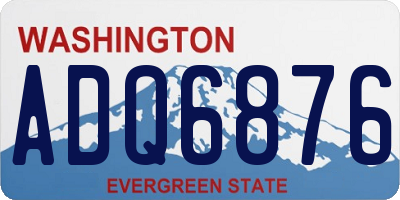 WA license plate ADQ6876