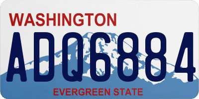 WA license plate ADQ6884