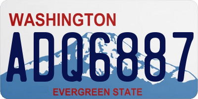 WA license plate ADQ6887